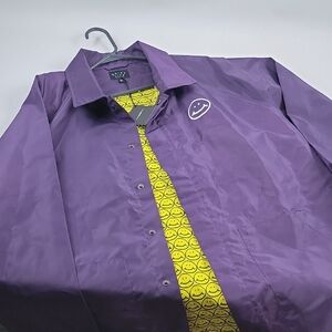 The Quiet Life Purple Smiley Face Men's Windbreaker Jacket New